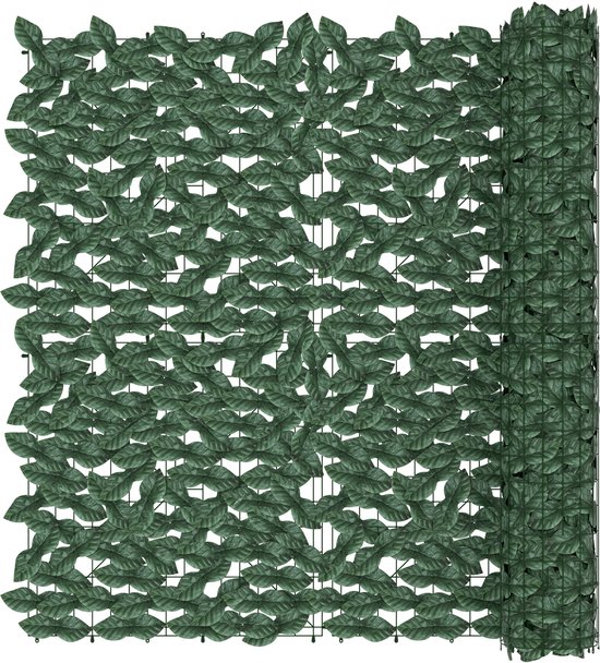 600 x 100 cm Kunstige Klimop Scherm Balkon Tuin Privacy Groene Hek PE Weerbestendig