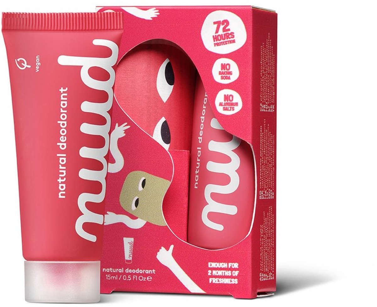 nuud - natuurlijke, vegan deodorant crème - Starter Red - 1x15ml