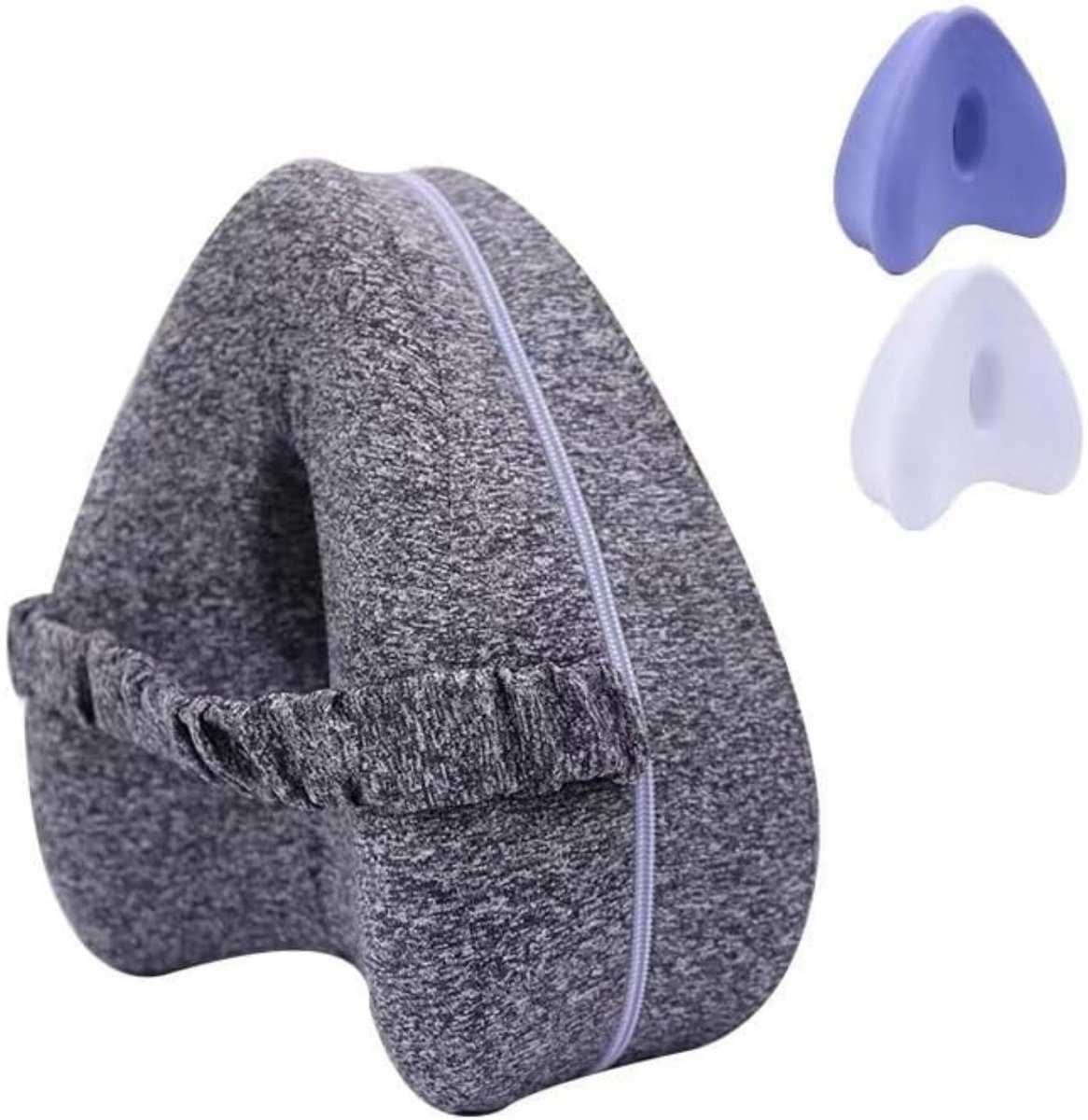 Kniekussen voor zijslapers - Traagschuim beenkussen - Verstelbaar kniekussen met riem voor tijdens het slapen, zwangerschapskussen, beenkussen - Grijs