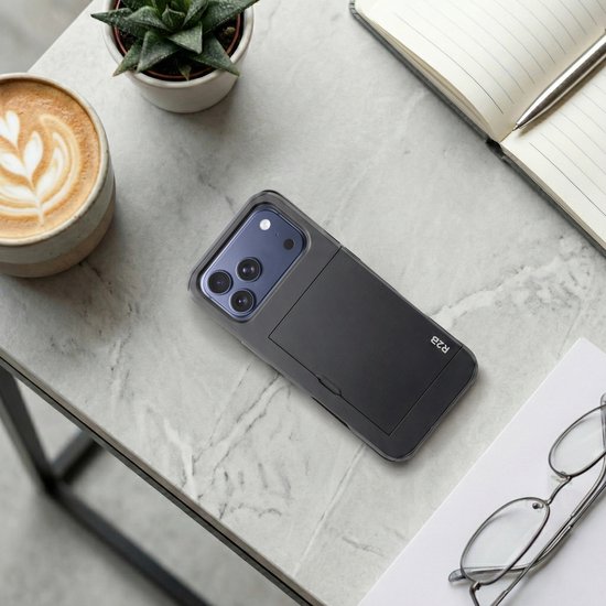 Étui R2B pour iPhone 17 Pro Max avec porte-cartes - 3 cartes - Protection d'écran - Housses de téléphone - Étui pour téléphone portable adapté à iPhone 17 Pro Max - Étui de téléphone - Modèle Utrecht
