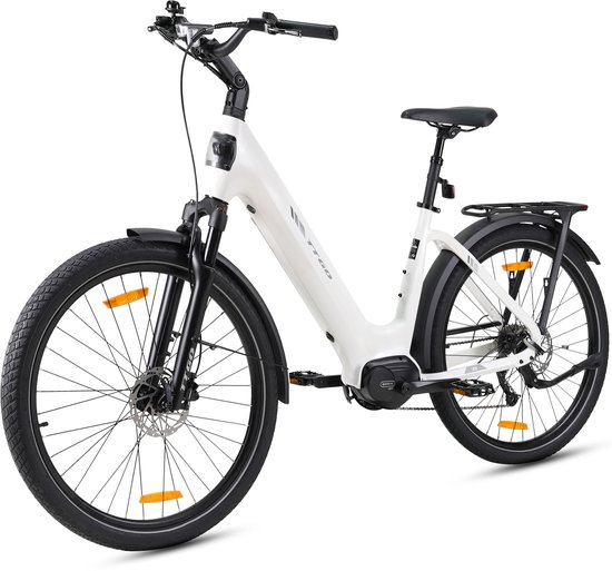 TTGO Elektrische Fiets - Stadsfiets 27.5 Inch - Middenmotor - 18Ah Accu tot 120 km - Shimano 9 Versnellingen - Hydraulische Schijfremmen - Wit van TTGO — afbeelding 2