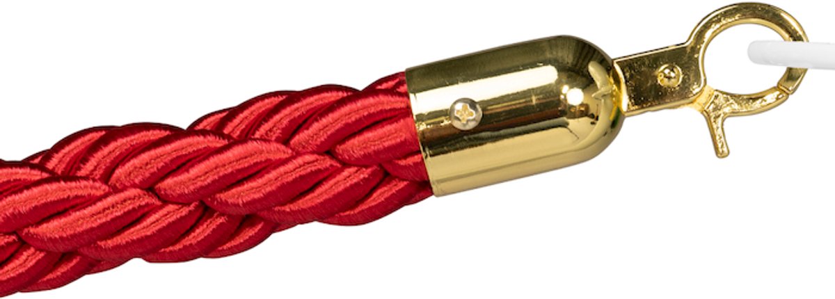 IVOL Afzetkoord voor rode loper paaltjes - Rood gedraaid - Messing sluiting