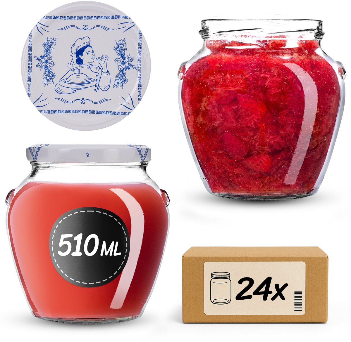 KADAX Inmaakpotten 510 ml fi82 Kokkin 24 stuks
