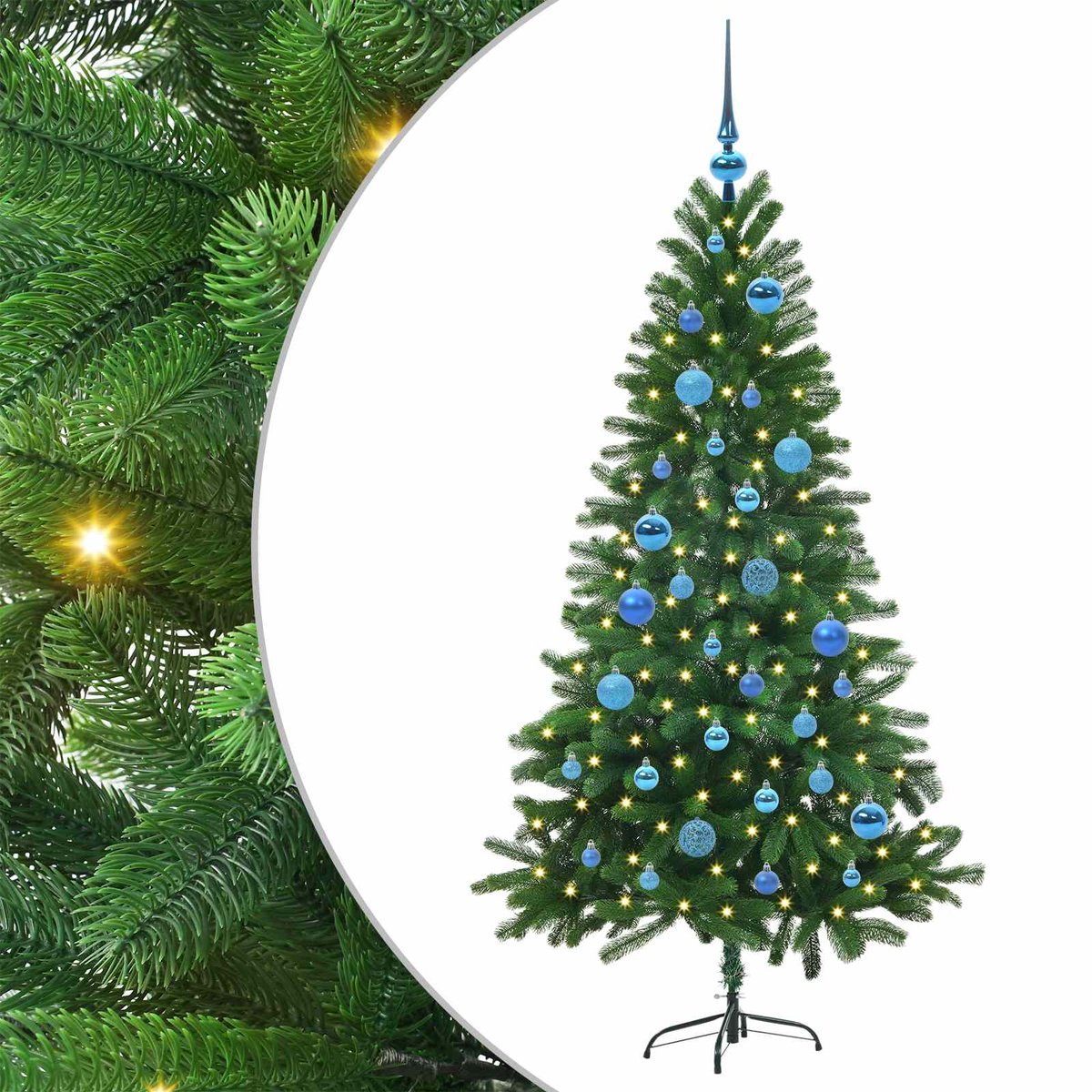 Kunstkerstboom met 150 LED met standaard Groen 150 cm PE en PVC