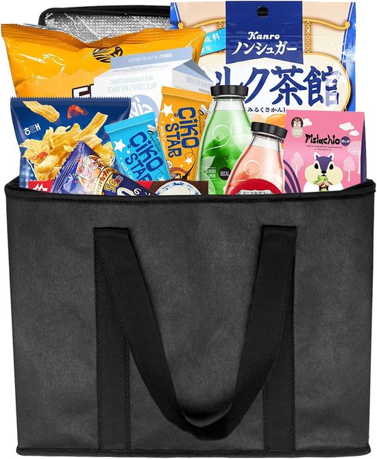 Isolerende Koeltas 2-Pack - Extra Groot & Opvouwbaar - Met Rits & Handvatten - Voor Boodschappen & Takeaway van Merkloos — afbeelding 5