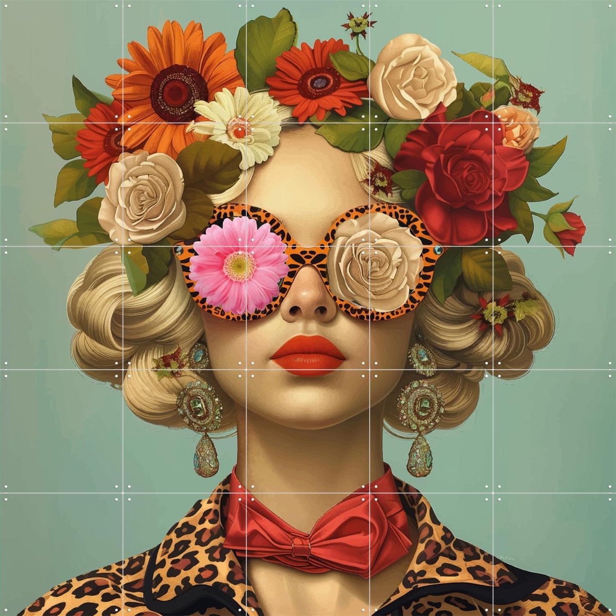 IXXI Be who you wanna be, Mirjam Duizendstra - 100 x 100 cm - Gratis ophangtool - Grote wanddecoratie en posters Woonkamer, Slaapkamer, Portretten