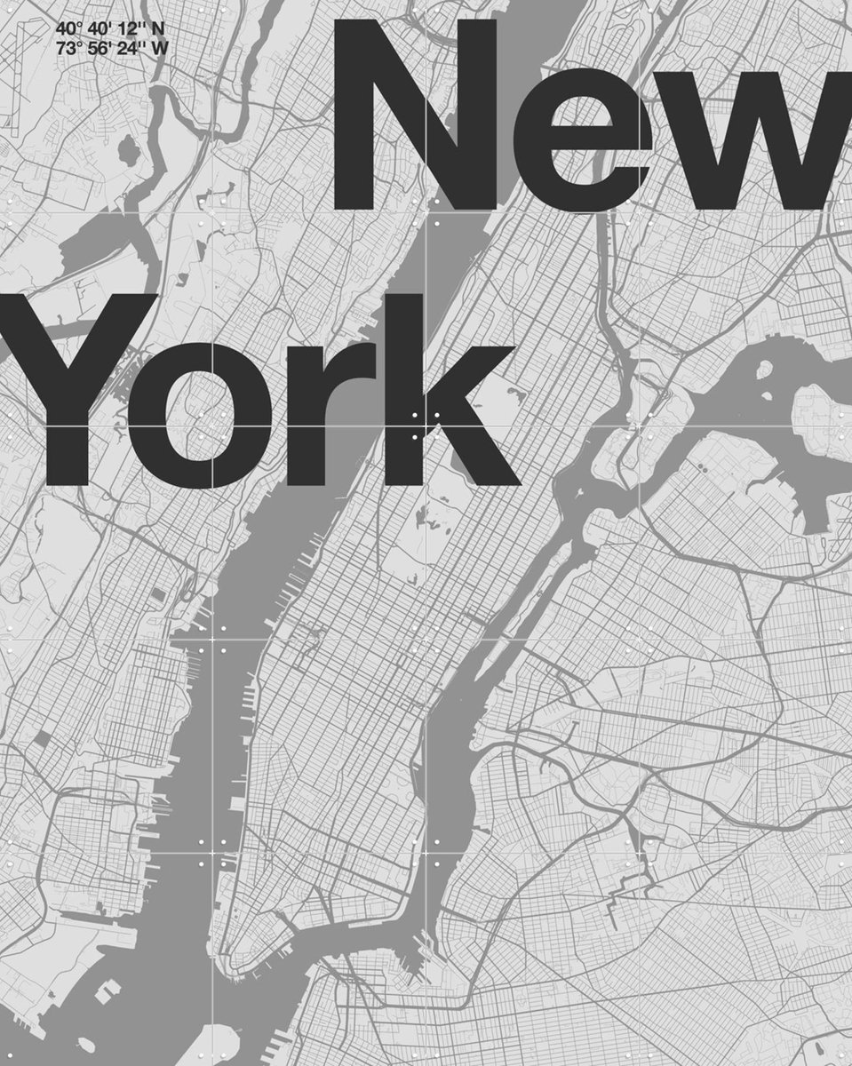 IXXI New York Map, Florent Bodart - 80 x 100 cm - Gratis ophangtool - Grote wanddecoratie en posters - Illustraties, Digitale Kunst, Typografie