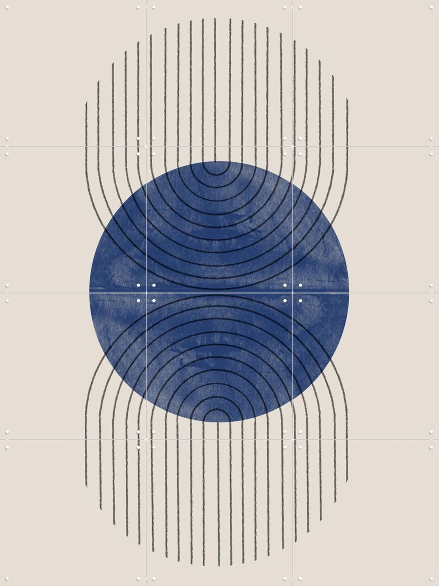 IXXI Perfect Point Blue, The Miuus Studio & Various - 60 x 80 cm - Gratis ophangtool - Grote wanddecoratie en posters - Illustraties, Geometrische