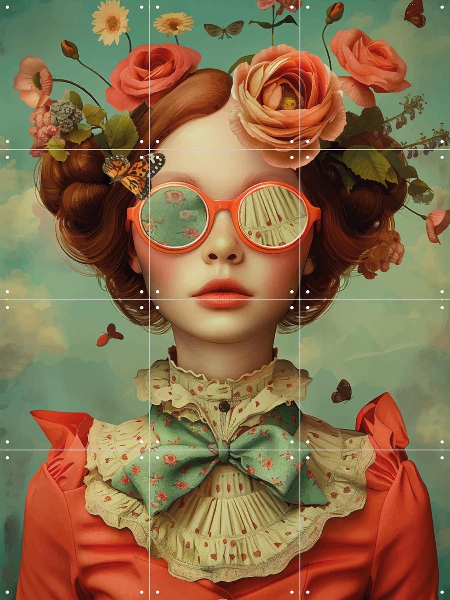 IXXI June, Mirjam Duizendstra - 60 x 80 cm - Gratis ophangtool - Grote wanddecoratie en posters - Surrealisme, Illustraties, Speels, Fantasierijk