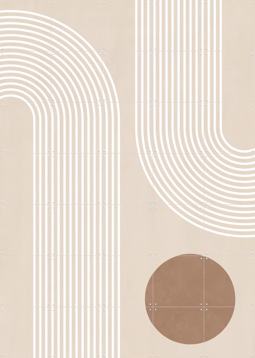 IXXI Beige Arc Poster No.1, Elena Ristova & Various - 100 x 140 cm - Gratis ophangtool - Grote wanddecoratie en posters - Abstract, Abstract