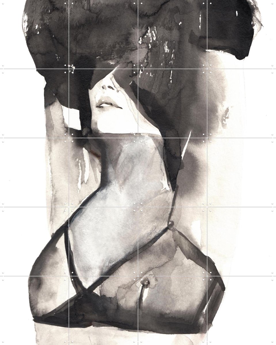 IXXI A Minikin, Victoria Verbaan - 80 x 100 cm - Gratis ophangtool - Grote wanddecoratie en posters - Illustraties, Aquarel, Mancave, Woonkamer