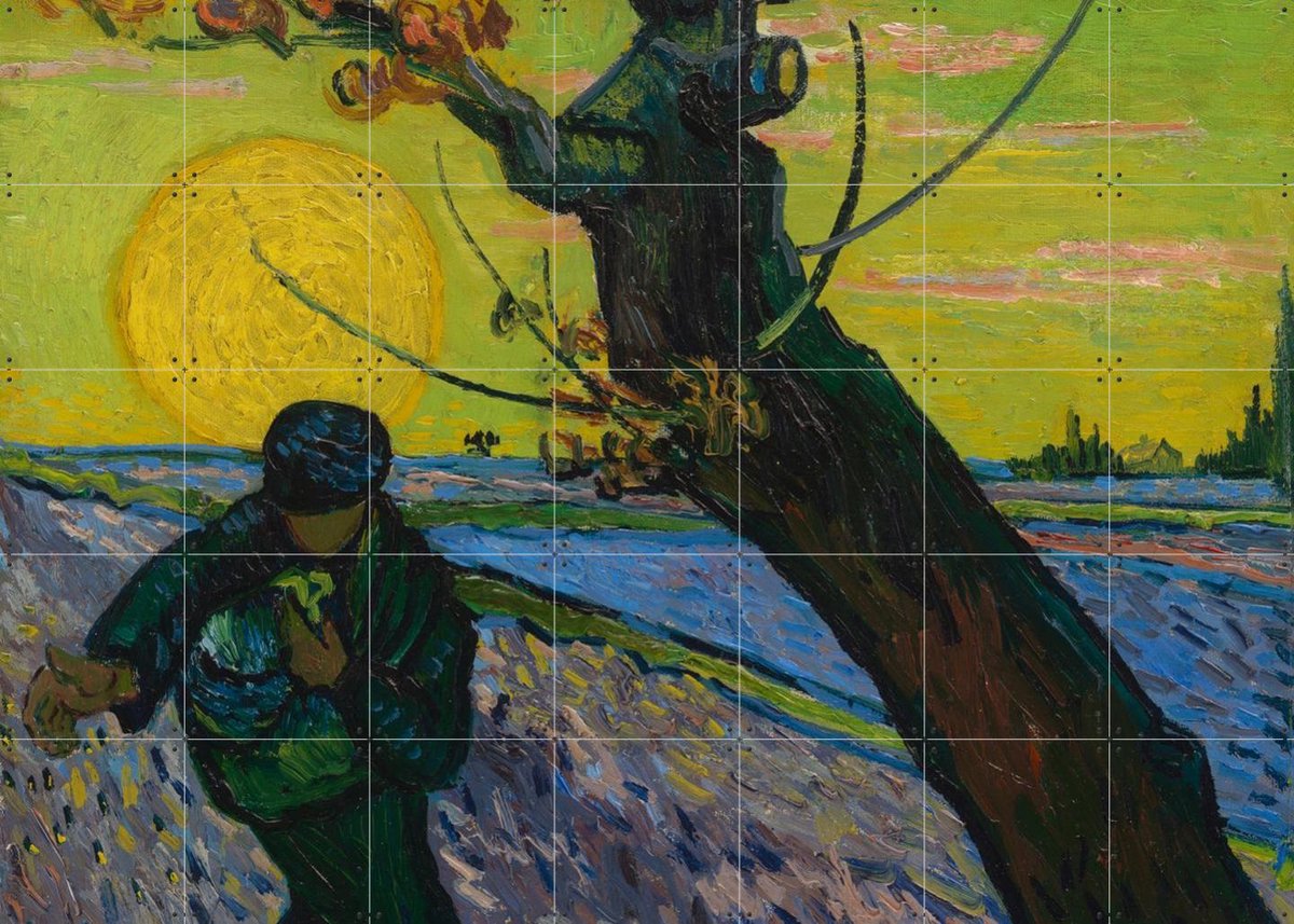 IXXI De zaaier (1888), Vincent van Gogh (1853 - 1890) & Van Gogh Museum - 140 x 100 cm - Gratis ophangtool - Grote wanddecoratie en posters -