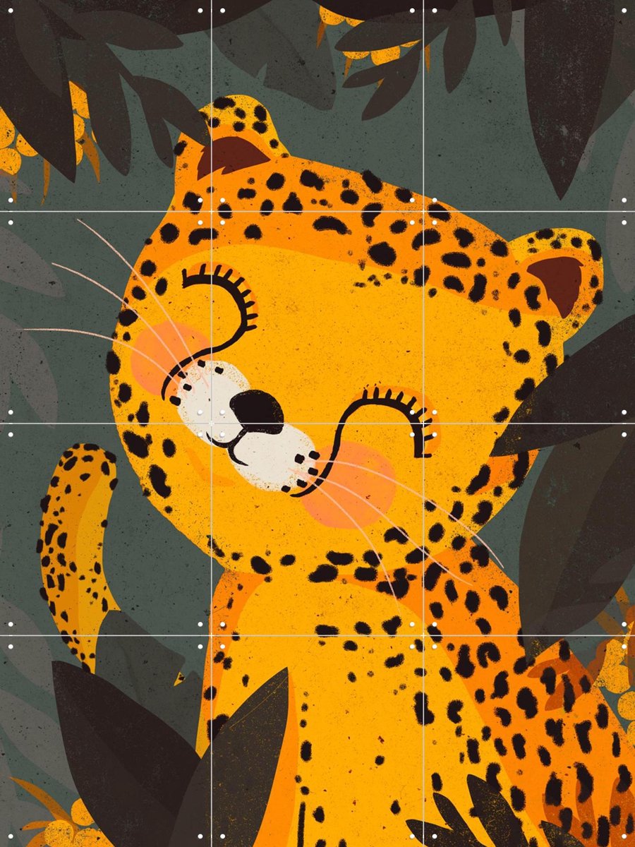 IXXI Little Leo, Treechild & Various - 60 x 80 cm - Gratis ophangtool - Grote wanddecoratie en posters - Kleurrijk, Cartoonesk, Illustraties, Digitale