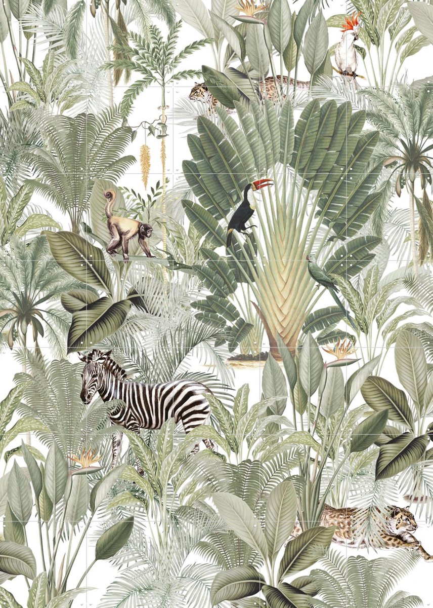 IXXI Into the wild, Creative Lab Amsterdam - 100 x 140 cm - Gratis ophangtool - Grote wanddecoratie en posters - Illustraties, Naturalisme, Grafisch