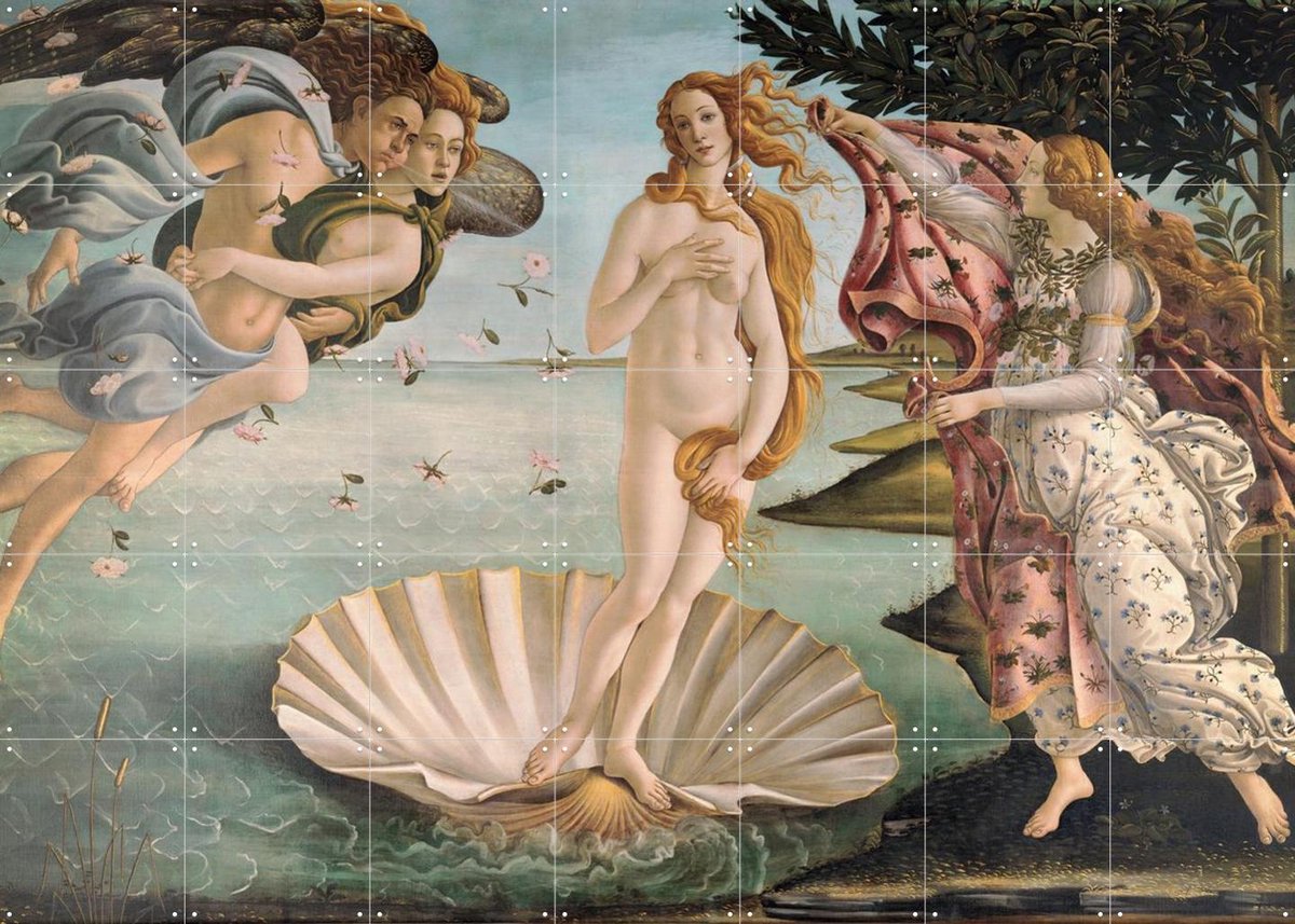 IXXI The Birth of Venus, Sandro Botticelli & Bridgeman Images - 140 x 100 cm - Gratis ophangtool - Grote wanddecoratie en posters - Klassiek