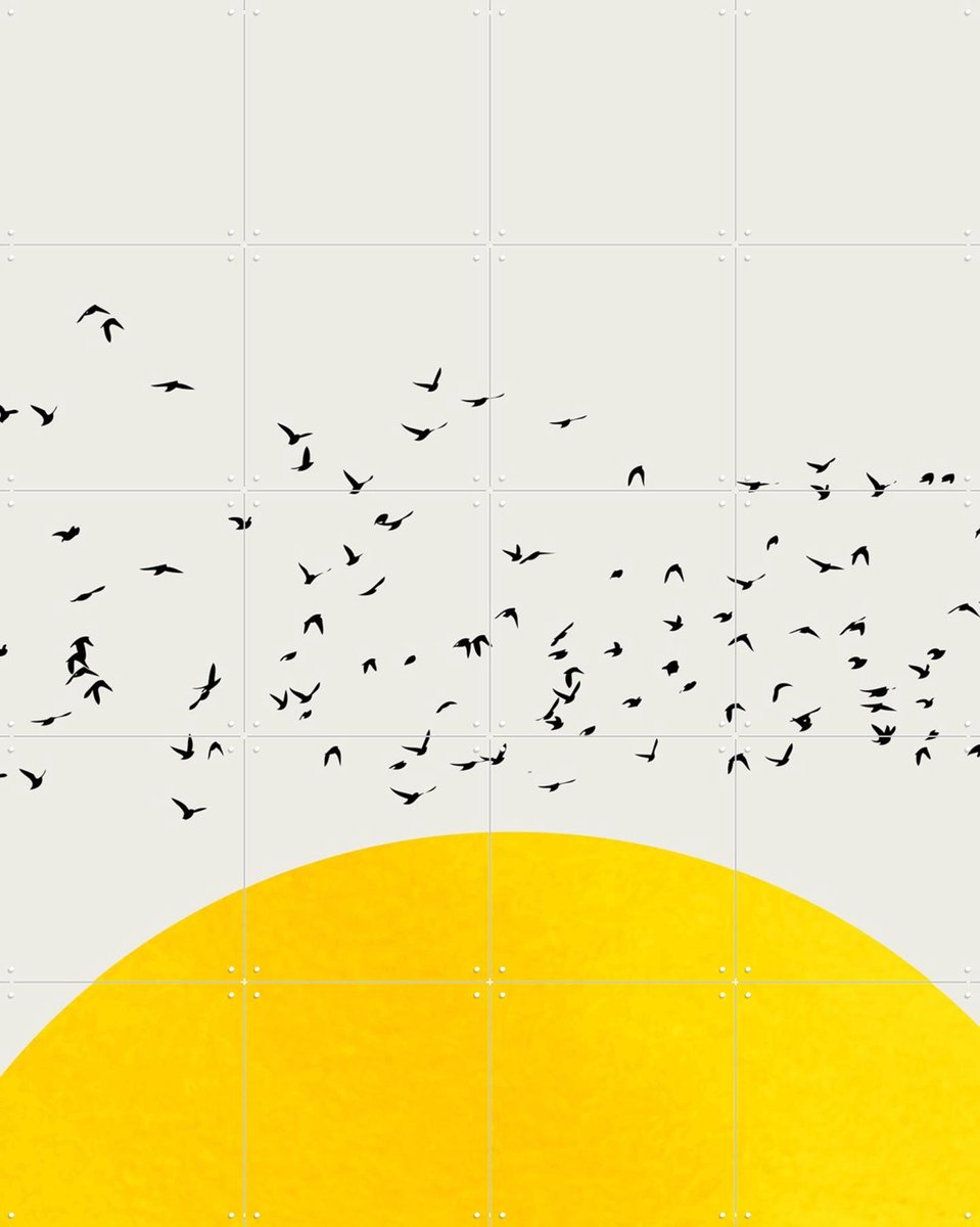 IXXI A Thousand Birds, Kubistika - 80 x 100 cm - Gratis ophangtool - Grote wanddecoratie en posters - Abstract, Grafisch Ontwerp, Kleurrijk