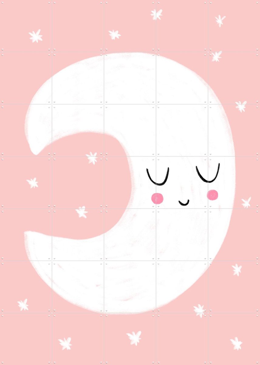 IXXI Little Rose Moon, BAINAI - 100 x 140 cm - Gratis ophangtool - Grote wanddecoratie en posters - Speels, Illustraties, Cartoonesk, Fantasierijk