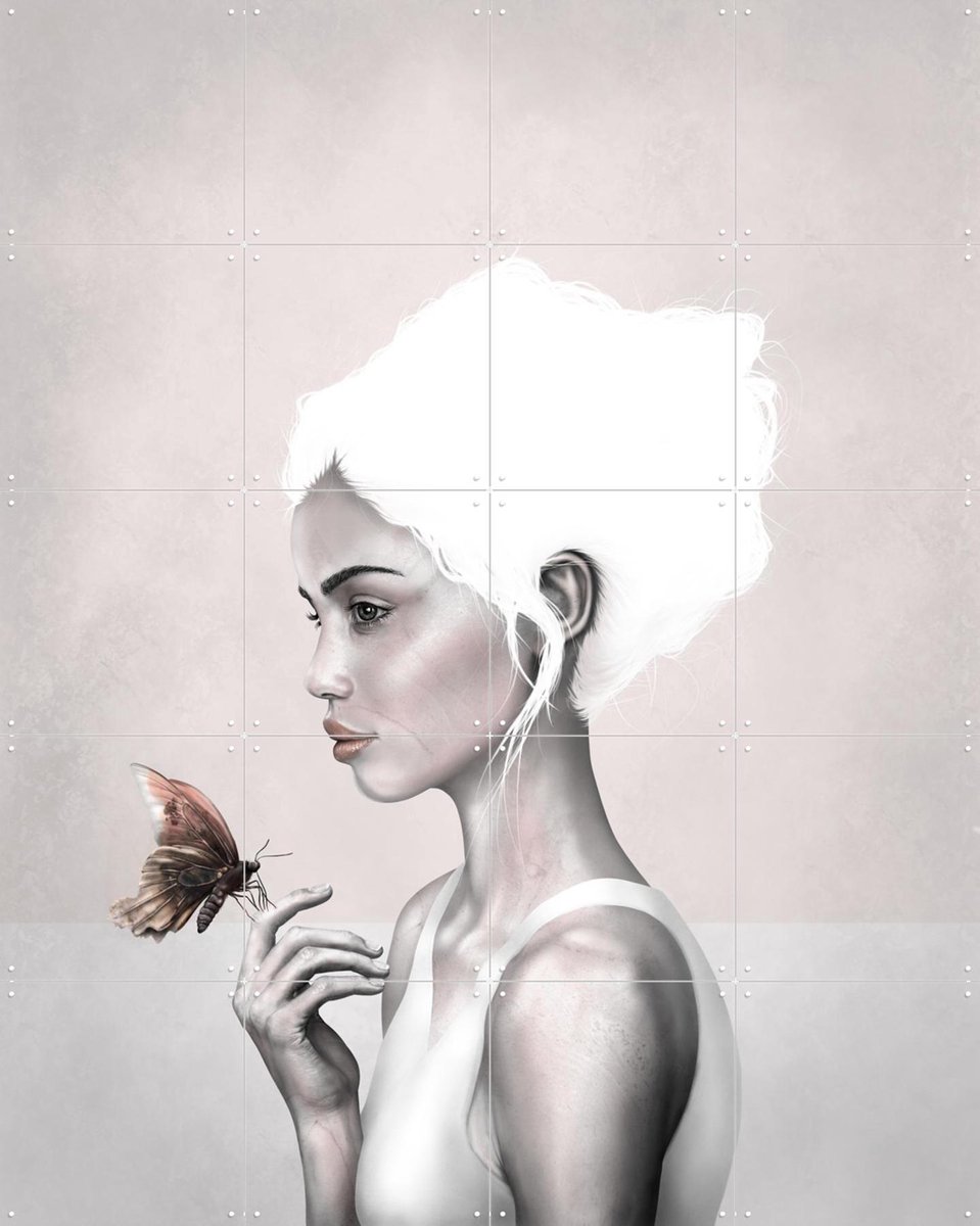 IXXI All White, Erik Andreas - 80 x 100 cm - Gratis ophangtool - Grote wanddecoratie en posters - Illustraties, Digitale Kunst, Slaapkamer, Woonkamer