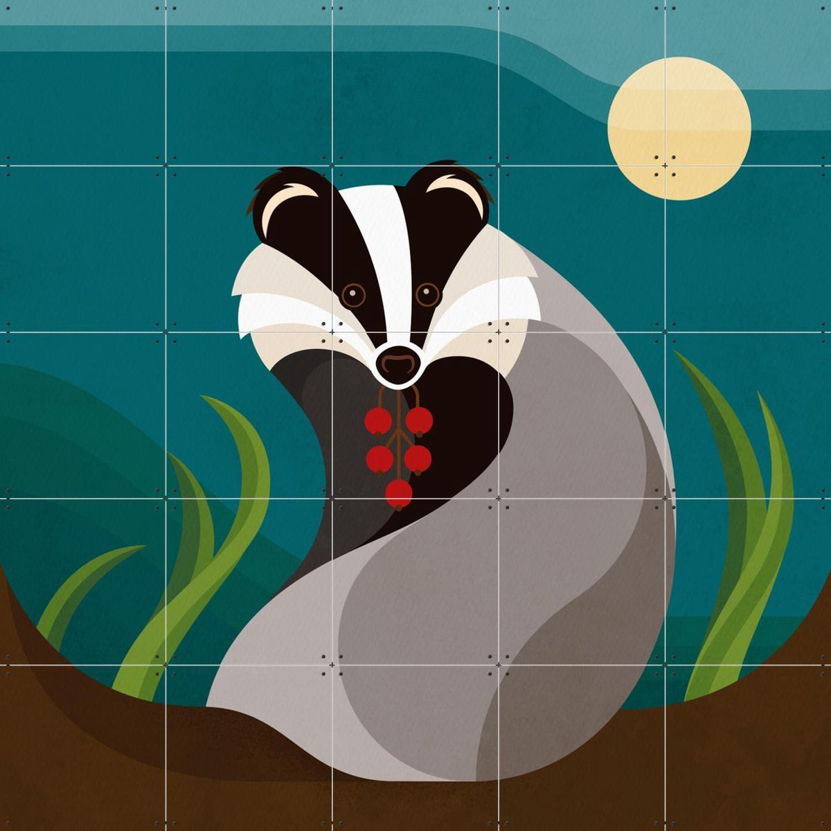 IXXI Das, Elke Uijtewaal - 100 x 100 cm - Gratis ophangtool - Grote wanddecoratie en posters - Geometrische Kunst, Illustraties, Grafisch Ontwerp
