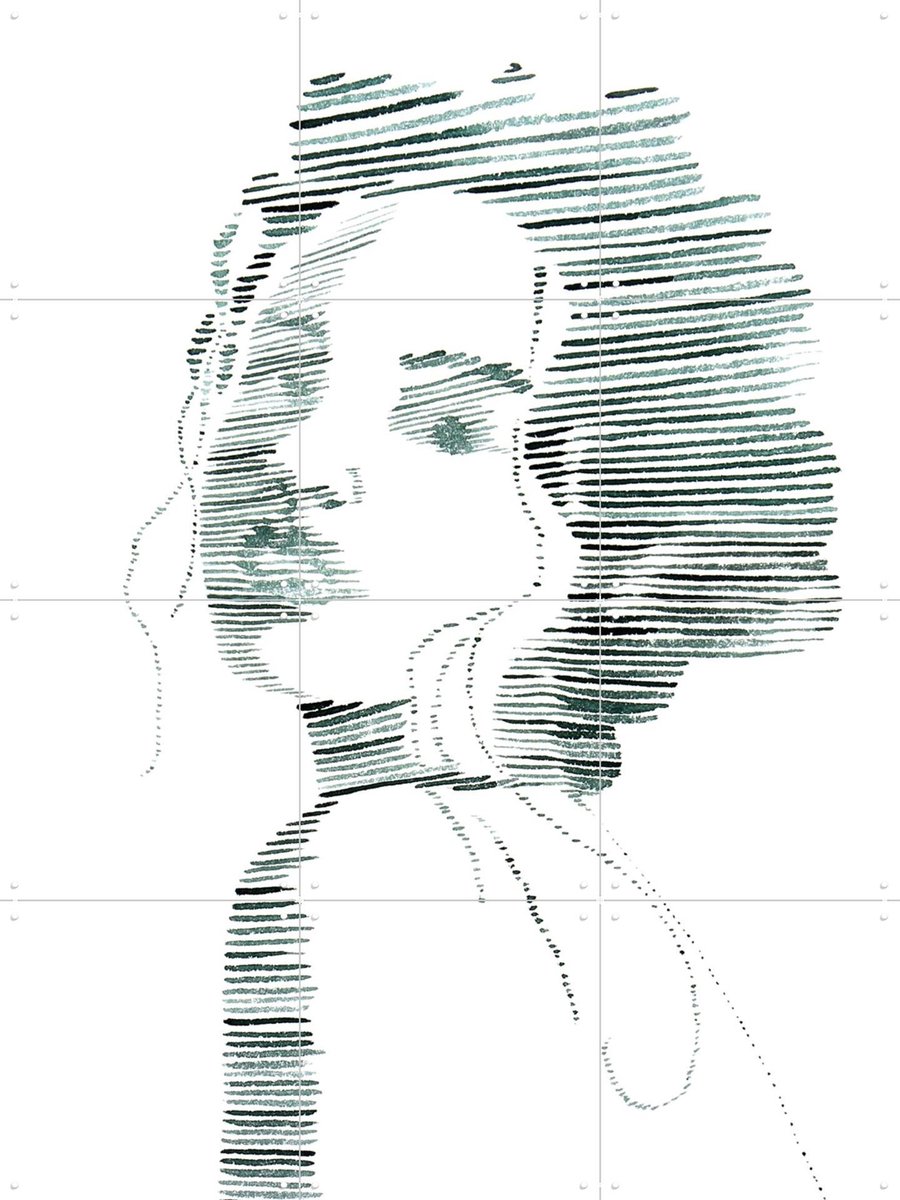 IXXI Faded love, Natalie Bruns - 60 x 80 cm - Gratis ophangtool - Grote wanddecoratie en posters - Line art, Minimalisme, Illustraties, Woonkamer