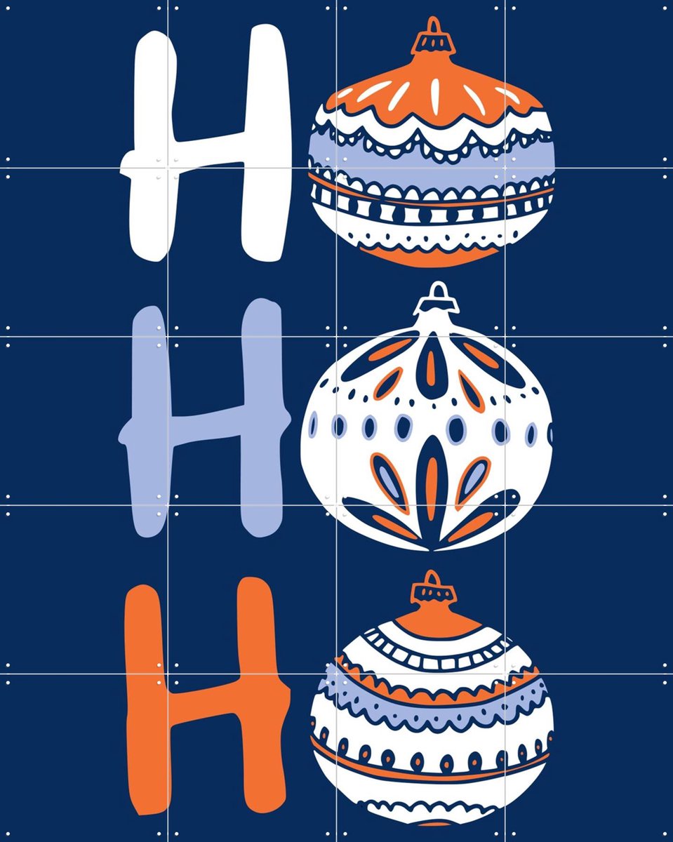 IXXI HoHoHo - Blue, Annick & Various - 80 x 100 cm - Gratis ophangtool - Grote wanddecoratie en posters - Grafisch Ontwerp, Typografie, Speels