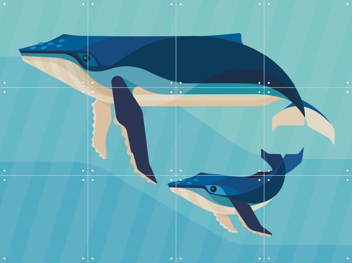 IXXI Bultrug, Elke Uijtewaal - 80 x 60 cm - Gratis ophangtool - Grote wanddecoratie en posters - Geometrische Kunst, Illustraties, Grafisch Ontwerp