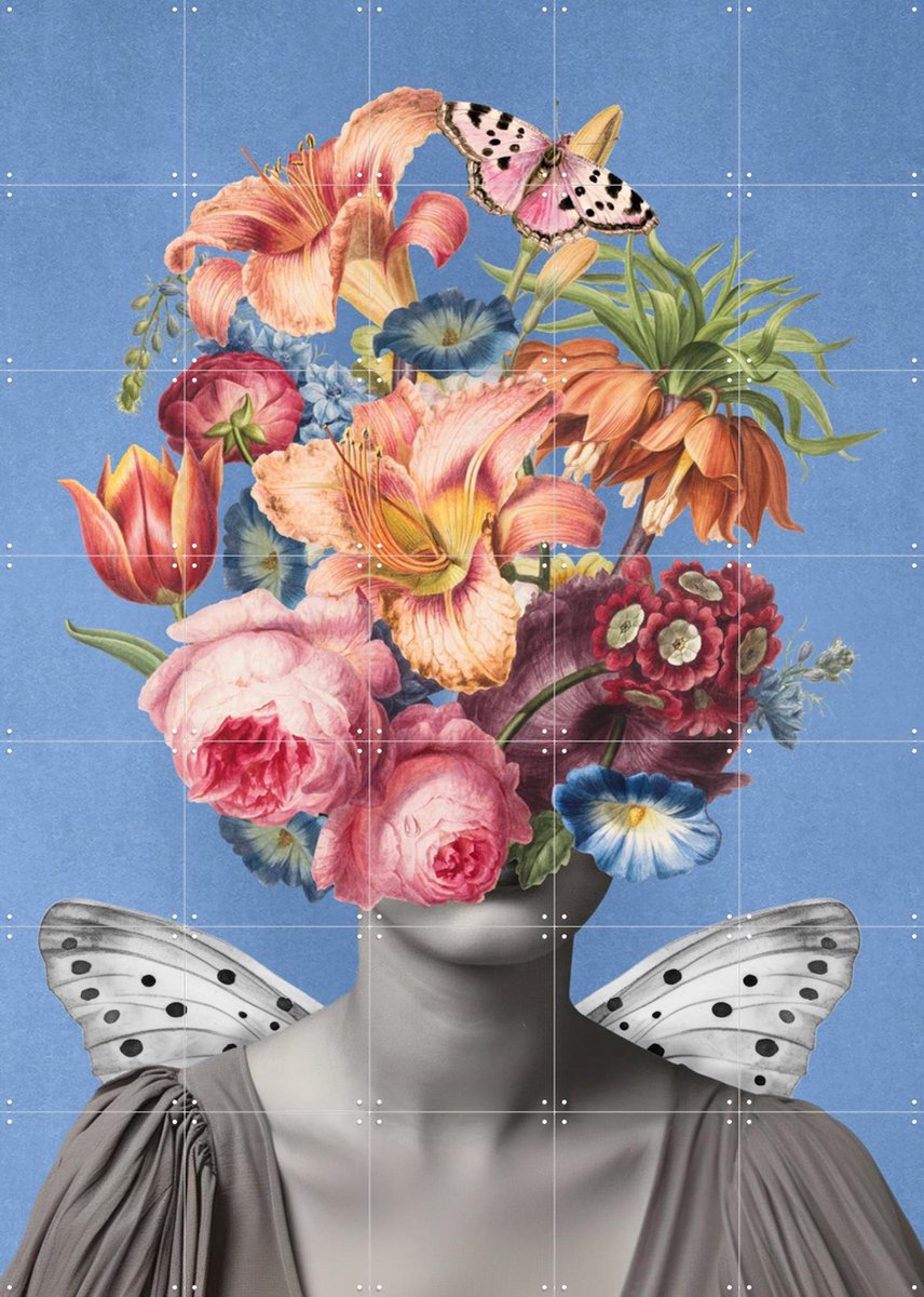 IXXI Summer, the Colors Suit Her, Marja van den Hurk - 100 x 140 cm - Gratis ophangtool - Grote wanddecoratie en posters - Surrealisme, Grafisch