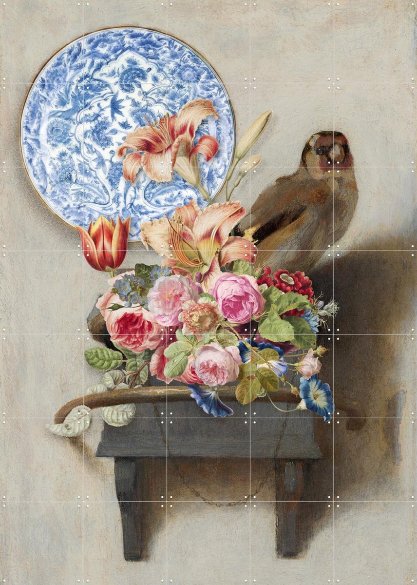 IXXI Het Puttertje - a 2023 mash-up, Marja van den Hurk - 100 x 140 cm - Gratis ophangtool - Grote wanddecoratie en posters - Kleurrijk, Grafisch