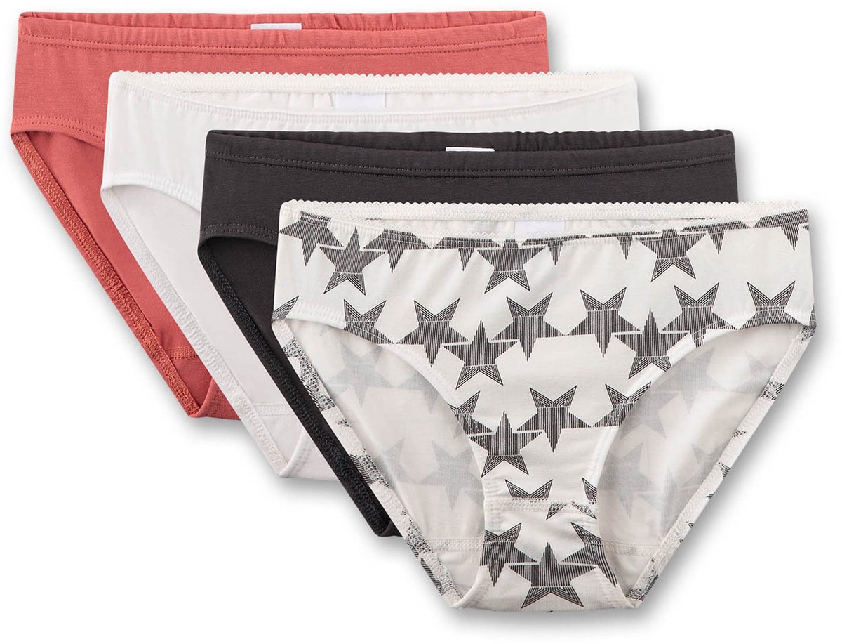 Sanetta Slip Rioslip 4er Pack 140 Verpakking van 4 Wit/Zwart/Oranje