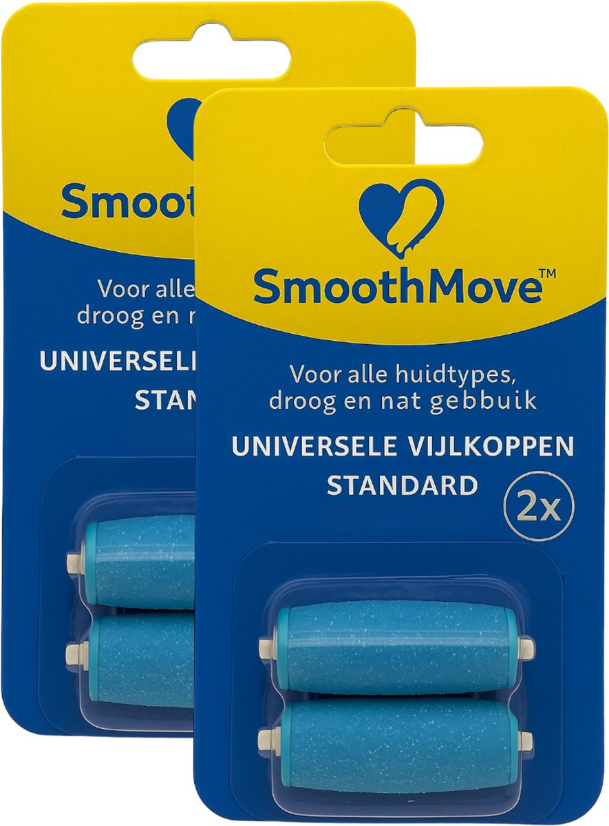 SmoothMove Standaard Navullingen Voetvijl – Rollers compatibel met Scholl Velvet Smooth – 2x2 stuks