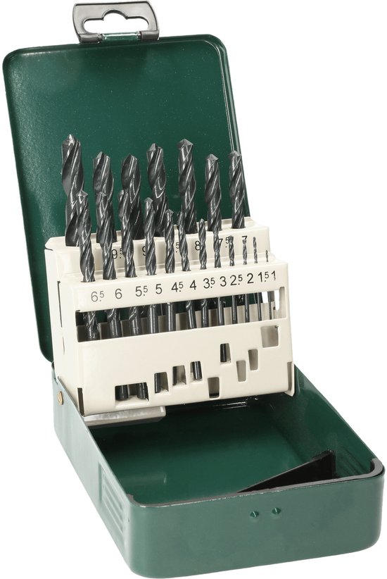 Bosch Accessories 2607019435 HSS Jeu de forets pour le métal 19 pièces laminé au rouleau DIN 338 tige cylindrique 1 set