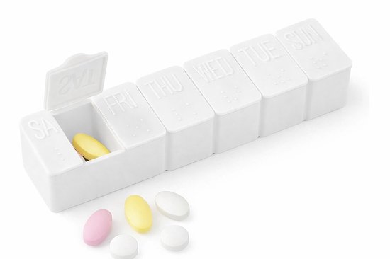 Pilulier I Pilulier 7 jours I Médicament I Pilulier I 1 semaine I Avec horaire quotidien I Wit
