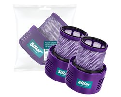 Sillar Stofzuigerfilters - Wasbaar - Vervangend Filter voor Dyson Stofzuiger – Geschikt voor V10, SV12, SV27 – 2 Stuks