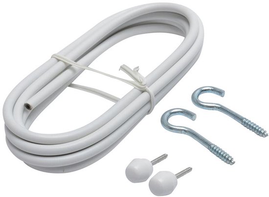 Intensions spiraaldraad set - 150 cm - wit - inclusief 2 knoppen en haken