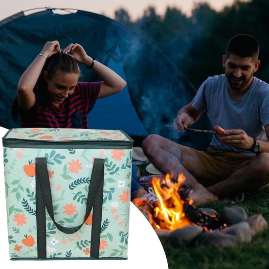 Multifunctionele geïsoleerde tas - voedselisolatiecontainer - verbreed handvat - non-woven stof - grote draagtas - 40 cm x 25 cm x 40 cm - geschikt voor het vervoeren van gebak, drankjes, afhaalmaaltijden, boodschappen, picknicks, enz. — afbeelding 2