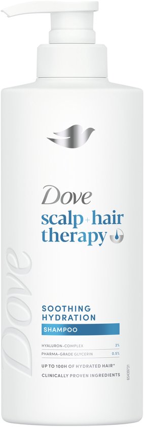DOVE Scalp + Hair Therapy Shampoo - Soothing Hydration - verzorging voor hoofdhuid en haar met hyaluroncomplex en glycerine van farma-kwaliteit - 400 ml