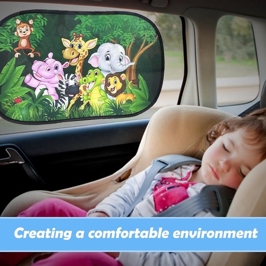 Zonnekleppen voor in de auto voor kinderen/baby's - Uniek zonwerend effect - biedt bescherming zonder het licht volledig te blokkeren - eenvoudig te installeren - elektrostatische filmadsorptie - 2 stuks - afmeting 51 x 31 cm –E van Merkloos — afbeelding 4