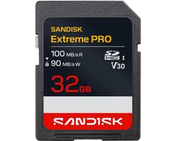 SanDisk SDHC Extreme PRO 32GB (UHS-I, V30, U3, R100 MB/s / W90MB/s, 4K UHD)