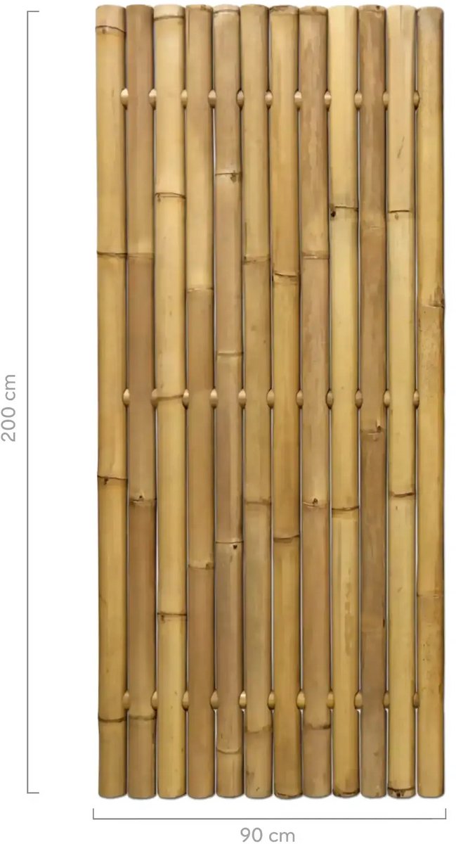Masters of Bamboo® Bamboe Schutting Giant - 90 x 200 cm - Naturel - Tuinscherm / Bamboe scherm