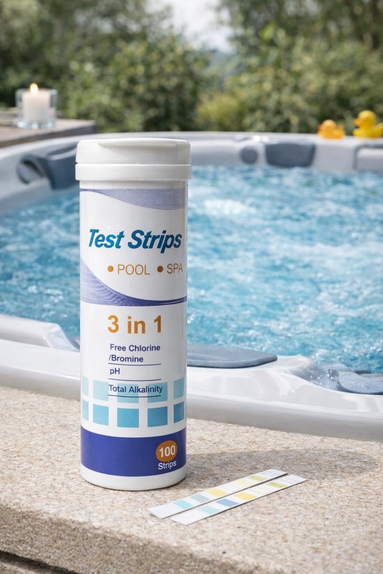 Zwembad en Jacuzzi test strips 3 in 1 - 100 pc - PH waarde en chloor - Pool - Chloor - Waarde High quality - Watertester