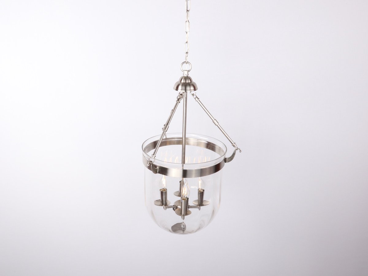 Hanglamp met glas - 4 licht - E14 - zilver