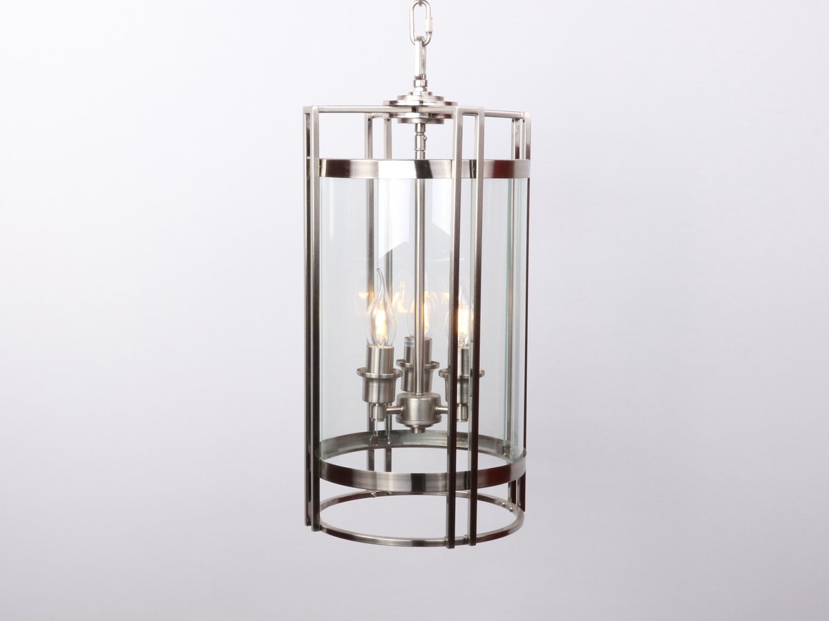 Hanglamp met glas - 4 licht - E14 - zilver