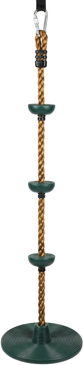 JAXY Schotelschommel - Klimtouw Schommel met Knopen - Kinderschommel Buiten - Buitenspeelgoed - Schommelzitje - Groen — afbeelding 2