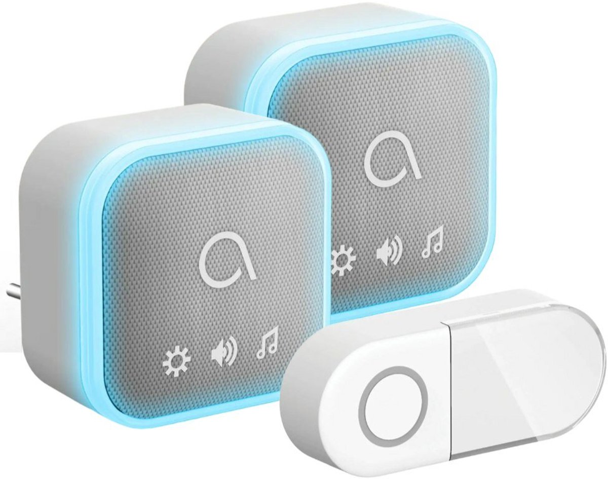 Avidsen 102512-2 Sona-T Plug-In draadloze deurbel met 2 ontvangers voor stopcontact
