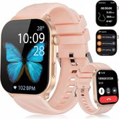 Synyq Axis GPS Smartwatch Dames en Heren - GPS 5 satellieten - Waterdicht - Belfunctie - Stappenteller - Hartslagmeter - Slaapmonitor - Multisport - Geschikt voor Android en iOS - Rose