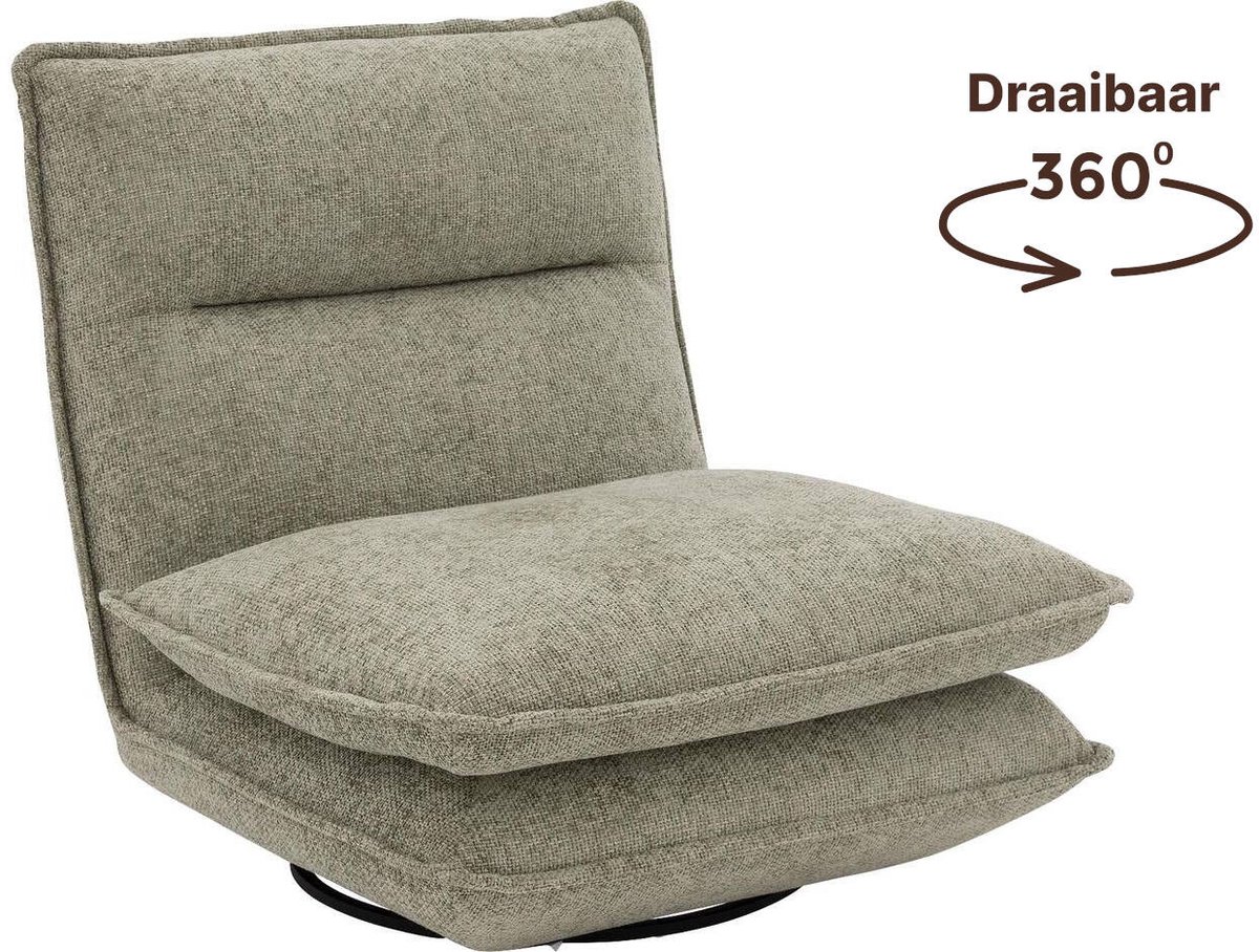 Goossens Fauteuil Alegro - Stof - Groen