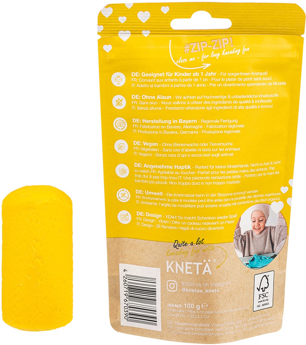 KNETA Vegan Speelklei - Geel 100g