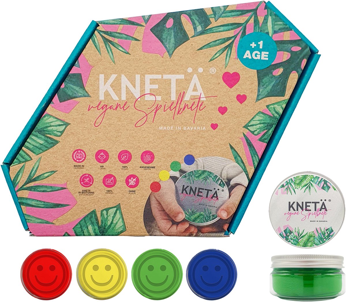 KNETA Vegan Speelklei - 4 Kleuren 125g