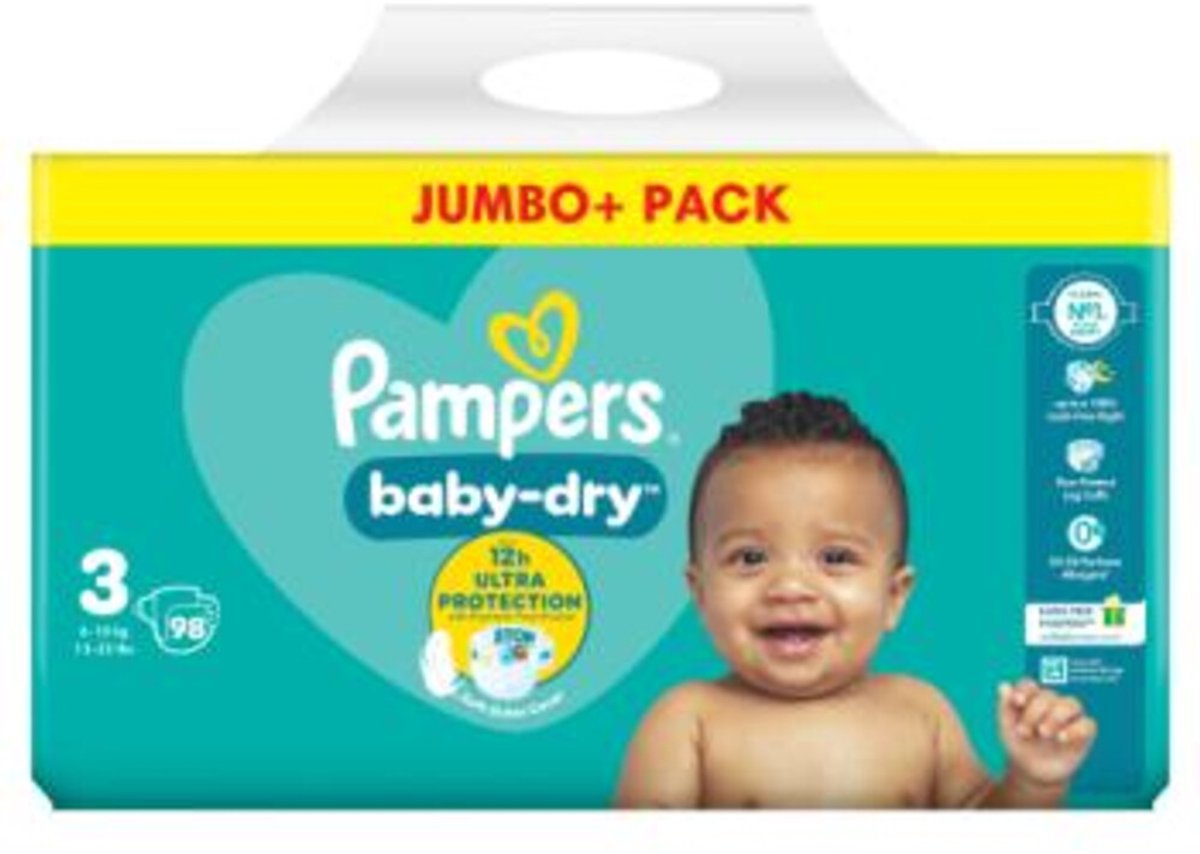 Pampers - Baby Dry - Maat 3 - Mega Pack - 98 stuks - 6/10 KG
