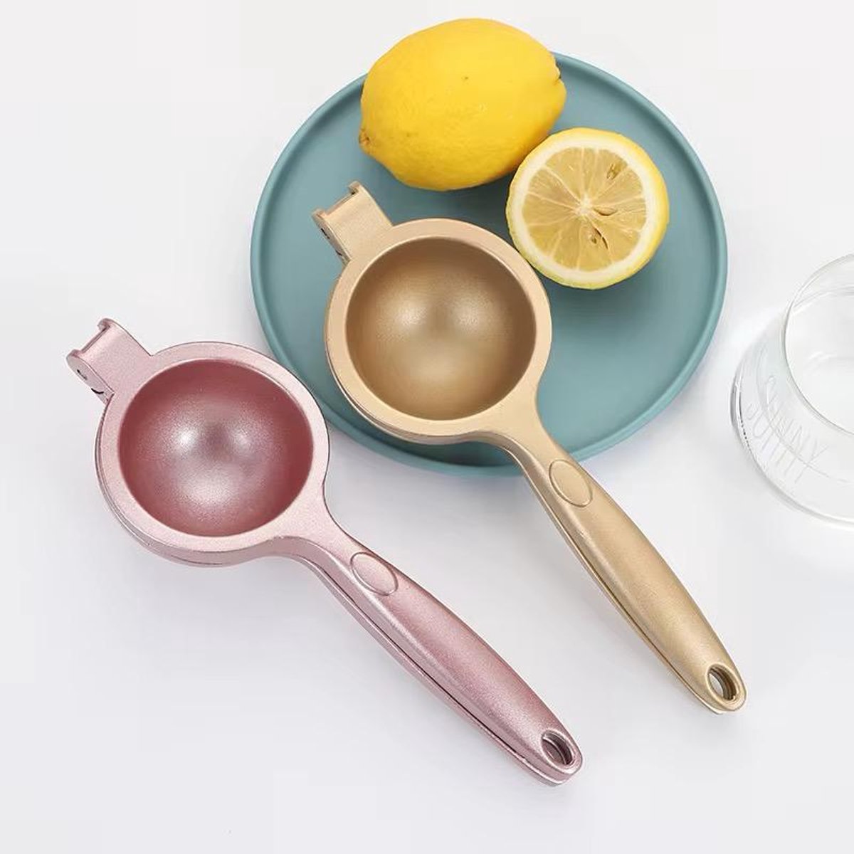 Luxe Citruspers Handmatig Grijs – RVS Citroenpers 24 cm – Professionele Limoenpers – Stevige Handpers met Ergonomische Grip